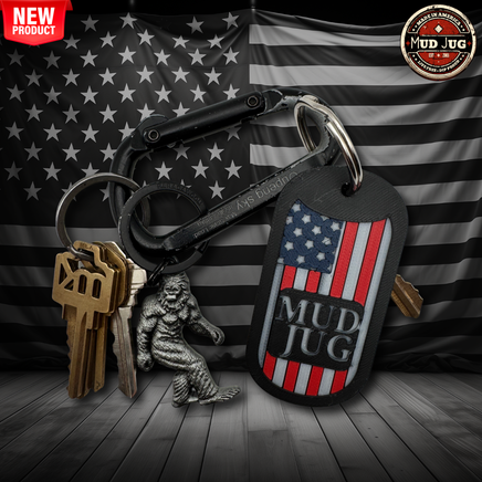 Mud Jug American Flag Key Chain, Made in the USA Mud Jug