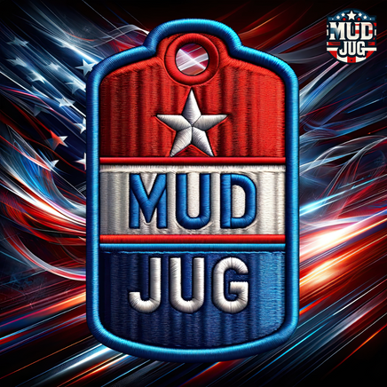 Mud Jug© Embroidered Tag Sticker Mud Jug