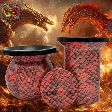 Red Dueling Dragons "Limited" Mud Jug© Classic, Roadie and Can Lid Value Pack Mud Jug