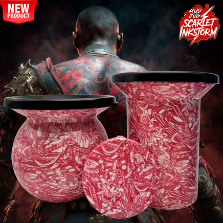 Scarlet Inkstorm "Limited" Mud Jug© Classic, Roadie and Can Lid Value Pack Mud Jug