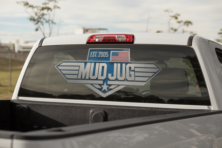 Top Dip rear window Sticker Mud Jug