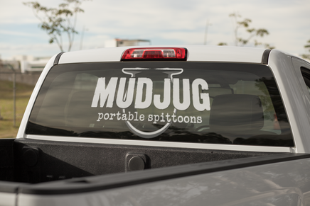 Rear window Legacy logo Mud Jug