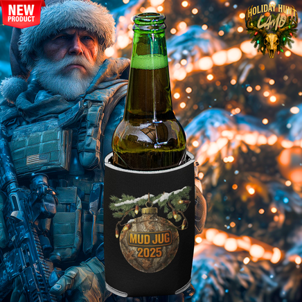 Holiday Hunt Camo Ornament Koozie Mud Jug