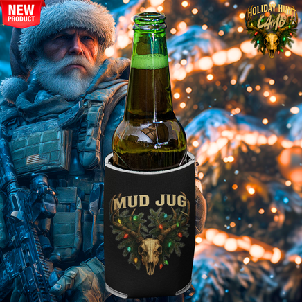 Holiday Hunt Camo Buck Koozie Mud Jug