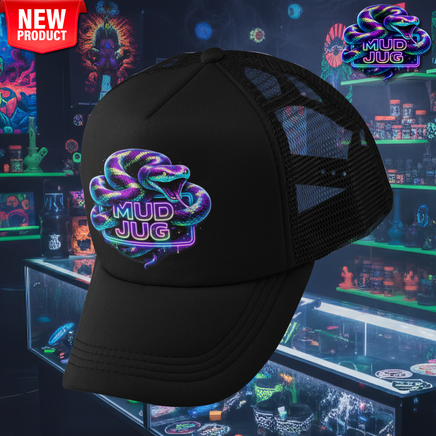 Mud Jug© Black Light Boa Trucker Hat Mud Jug
