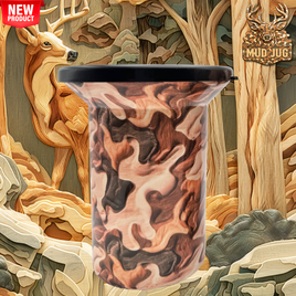 Carved Camo "Limited" Mud Jug™ Roadie – Portable Spittoon Made in USA Mud Jug