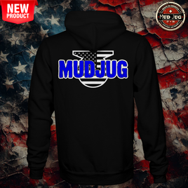 Mud Jug© Blue Logo Hoodie Mud Jug