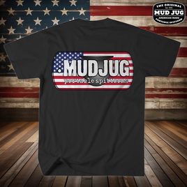 Mud Jug© American Flag Dog tag Tee Shirt Mud Jug