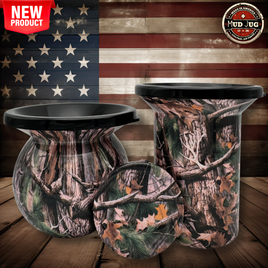 The Woodland Whisper Camo Mud Jug© Classic, Roadie and Can Lid Value Pack