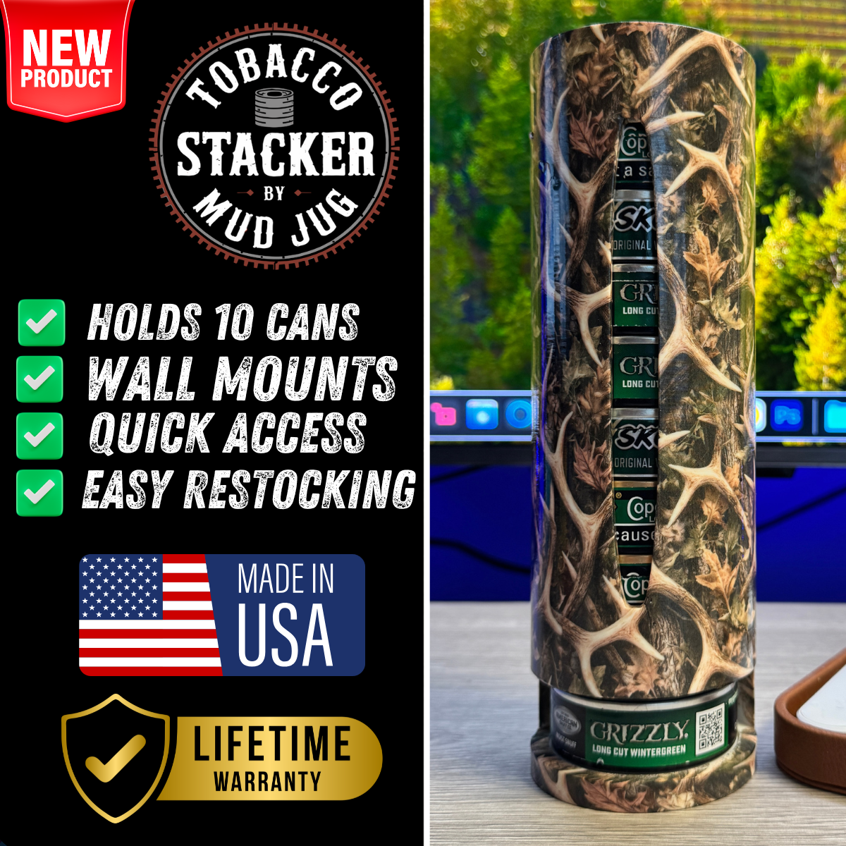 Rack and Timber Camo Tobacco Stacker©| Mud Jug