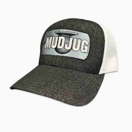 Mud Jug© Dog Tag Logo Charcoal/White Embroidered Hat Mud Jug